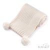 ABP712-BCOF: Coffee Ribbed Wrap with Pom Poms